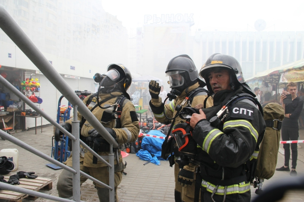 Пожар на Центральном рынке полностью ликвидирован